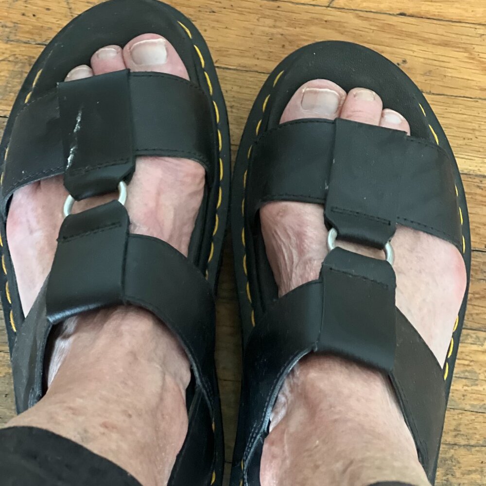 Dr. Martens Platform Sandals Francis Leather Strap Retro Women's 7. B & W